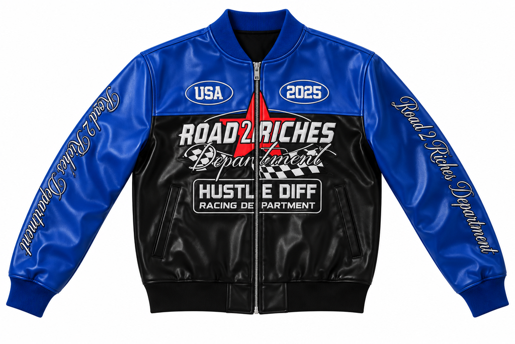Road 2 Riches Premium Leather Racing Jacket