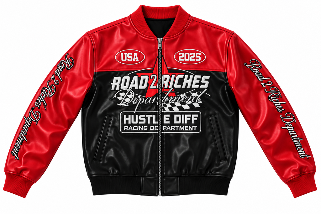 Road 2 Riches Premium Leather Racing Jacket