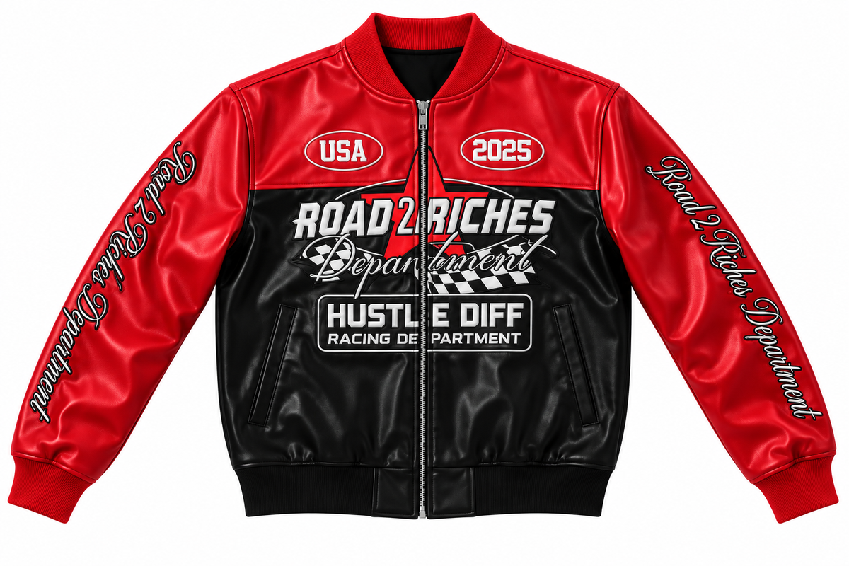 Road 2 Riches Premium Leather Racing Jacket