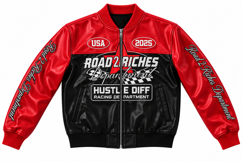 Road 2 Riches Premium Leather Racing Jacket