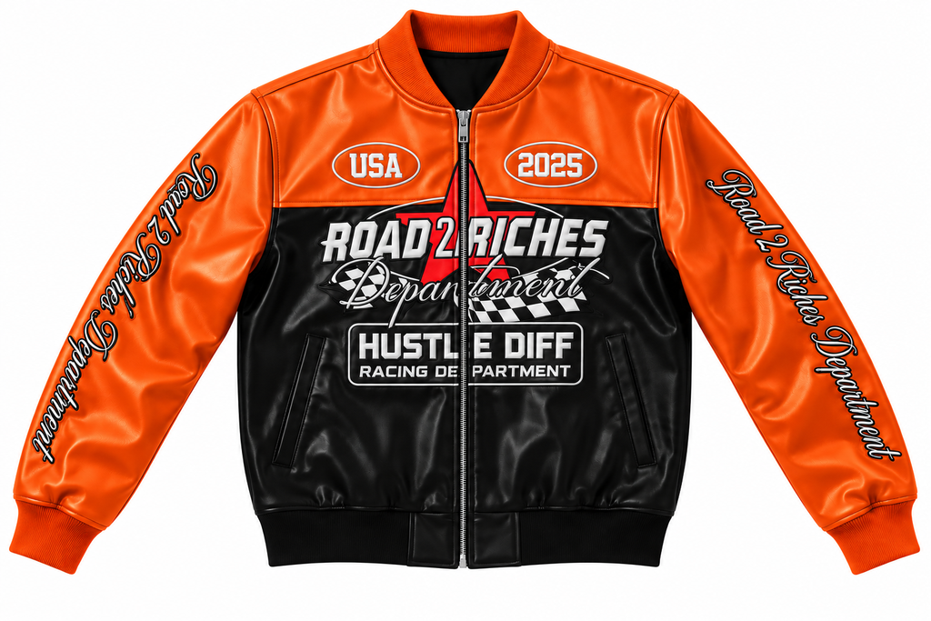 Road 2 Riches Premium Leather Racing Jacket