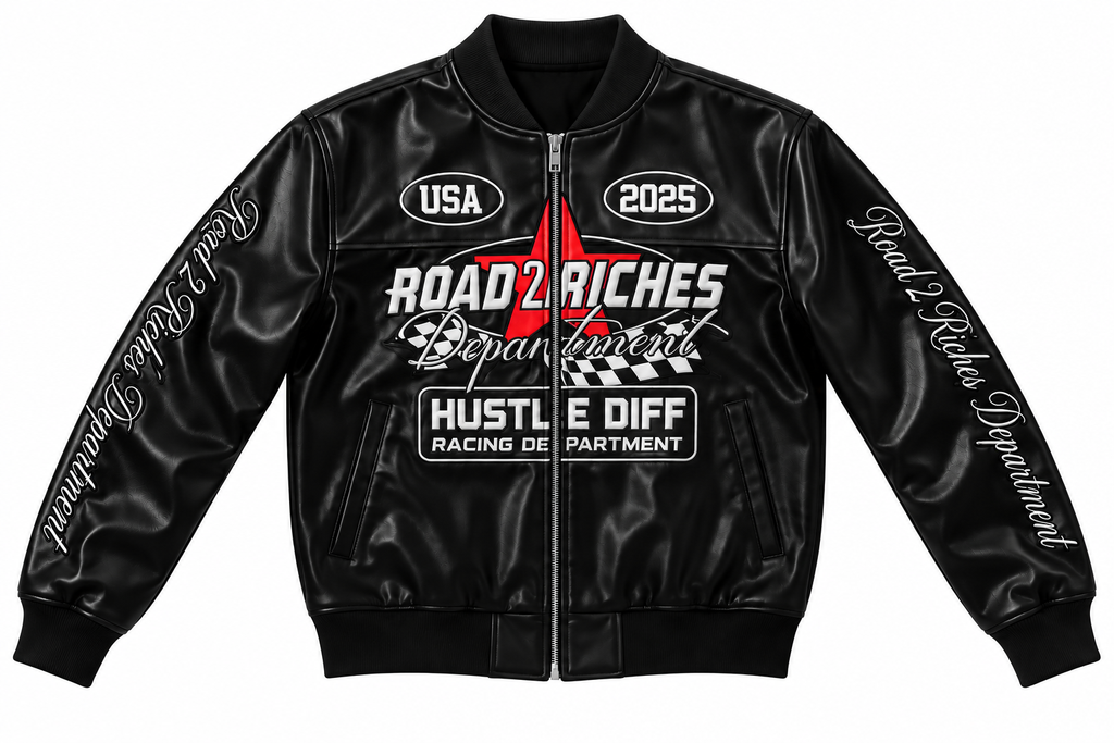 Road 2 Riches Premium Leather Racing Jacket