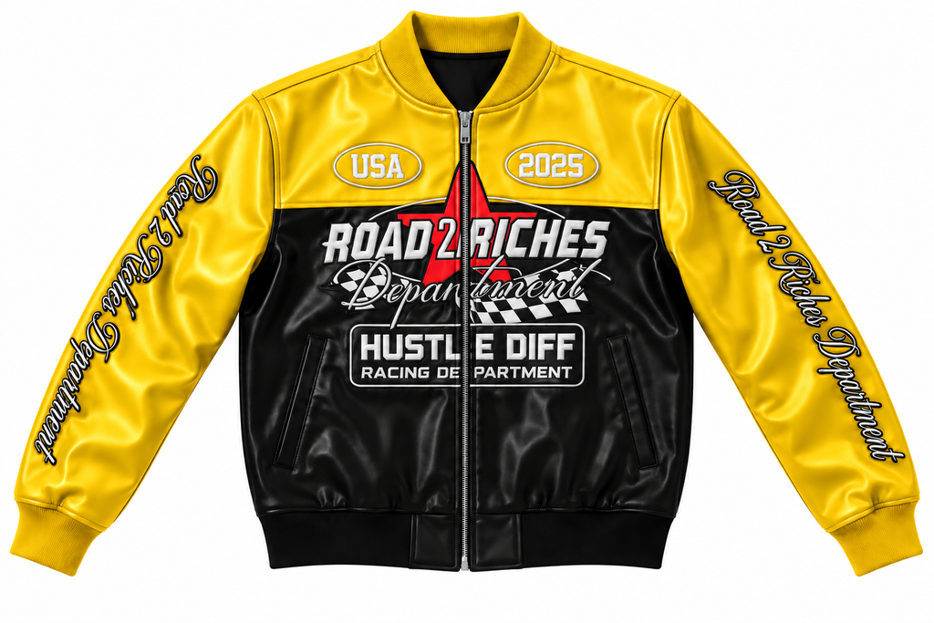 Road 2 Riches Premium Leather Racing Jacket