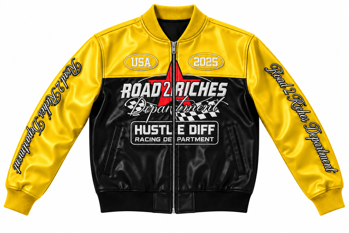 Road 2 Riches Premium Leather Racing Jacket