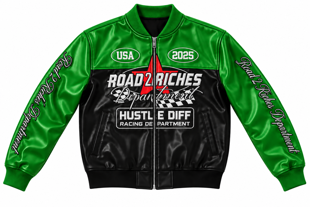 Road 2 Riches Premium Leather Racing Jacket